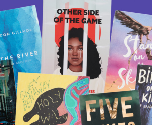 Hero image for the Canadian Governor General's Literary Awards featuring a series of seven covers of titles related to the award on a dark purple background most prominently featuring a book titled "Other Side of the Game".