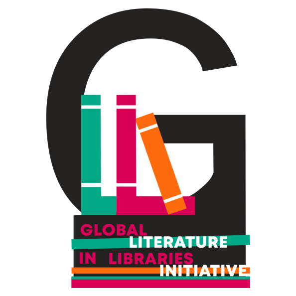 Post Image for the GLLI (Global Literature in Libraries Initiative) featuring the GLLI logo which is a large black G with a green, reddish-pink, and orange book inside of it sitting on top of a stack of books with the name of the initiative in the foreground.