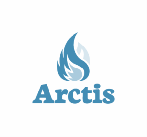 Post image for Arctis Books featuring the publisher's logo which is the name Arctis in blue with a blue wing or flame graphic above it.