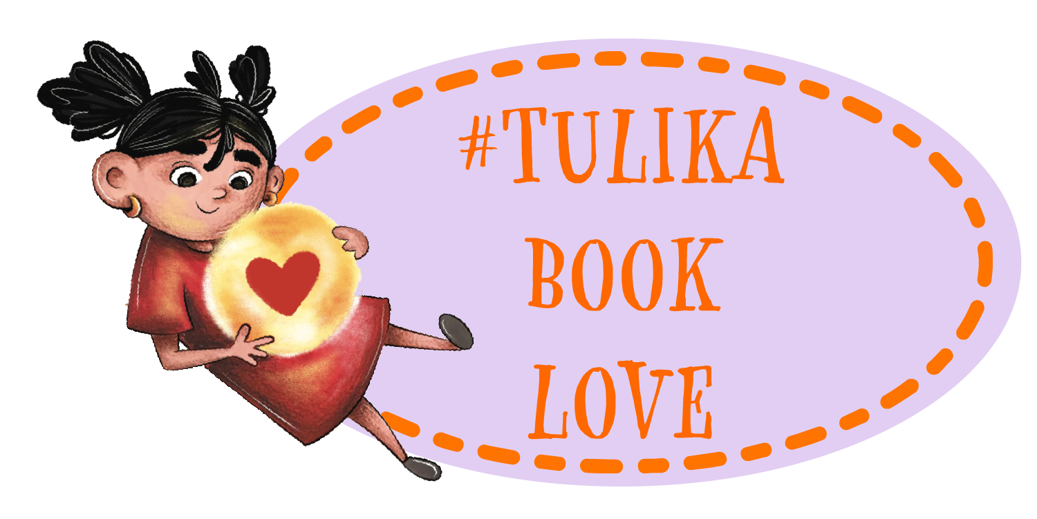 Post image for Tulika Books for Children featuring a sticker-like image of a young girl with disc with a heart on it in her hand to the left and overlapping on top of an oval light purple seal with a dotted orange border around it with the text "#Tulika Book Love" on it.