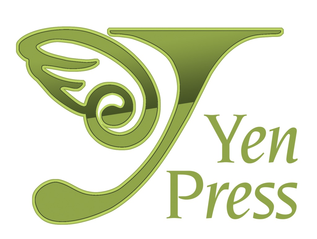 Post image for Yen Press featuring their logo which is a large graphic of the letter Y in an almost Celtic looking style with the left top stroke of the Y substituted with a graphic of a wing. To the right of the graphic are the words "Yen Press" with all letters besides the first letters of each word displayed in an italicized style. All of the image is depicted in different shades of green and there is an outline to the graphic as well as a bisection to it in color that makes it appear shiny.